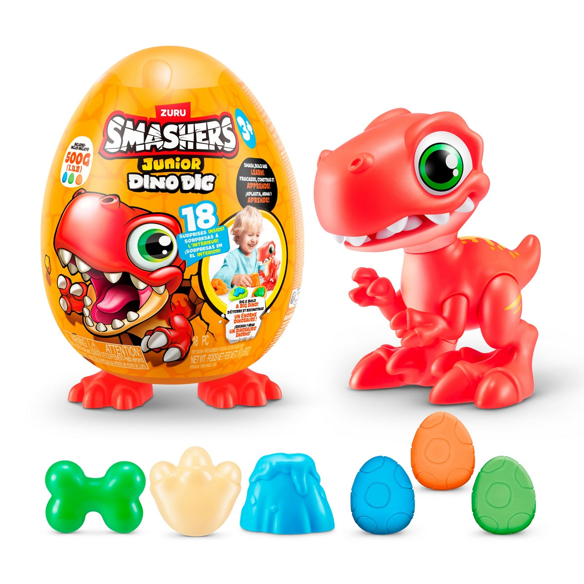 Huevo Con Dinosaurio Para Excavar Smashers Junior De Zuru - Raptor